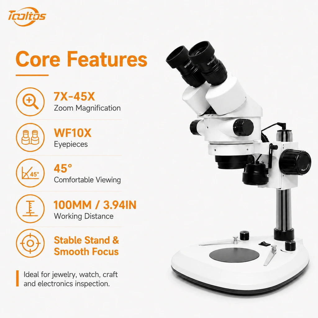 Tooltos HH-MS06A stereo microscope dimensions and technical specifications