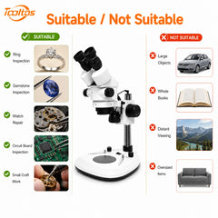 Suitable and not suitable applications for Tooltos HH-MS06A stereo microscope