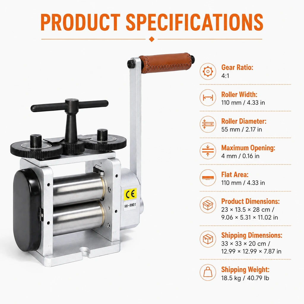 Tooltos Jewelry Rolling Mill Steel Roller Detail – 55mm Diameter