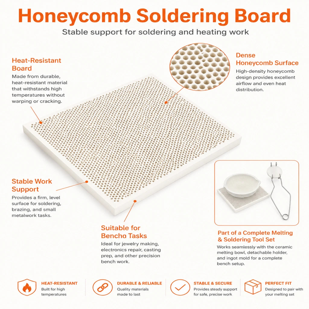 Tooltos Honeycomb Soldering Board Heat Resistant for Jewelry Soldering and Bench Work