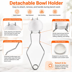 Tooltos Detachable Melting Bowl Holder Features for Jewelry Bench Work