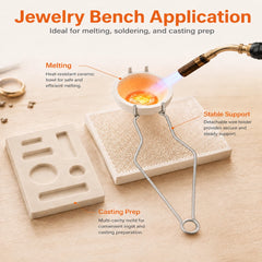 Tooltos Jewelry Bench Application Melting Bowl with Torch Honeycomb Board and Ingot Mold Casting Prep