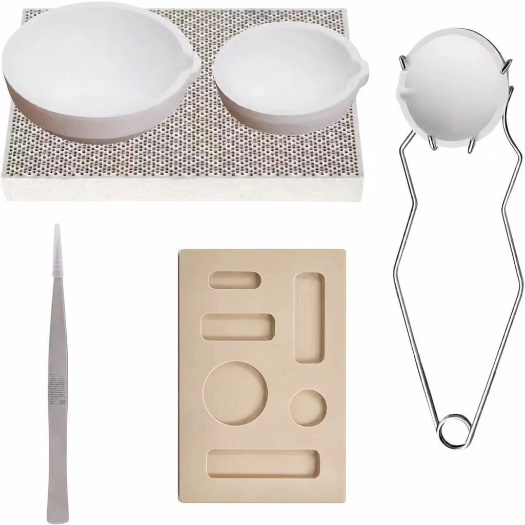 Tooltos Goldsmith Melting Bowl Soldering Bench Tool Set with Honeycomb Board Ingot Mold and Wire Holder Overview