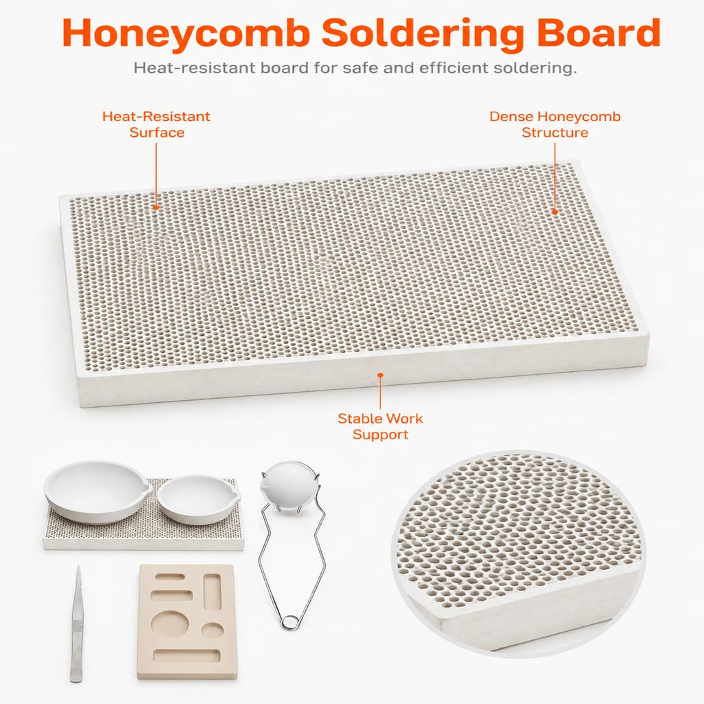 Tooltos Honeycomb Soldering Board Heat Resistant Surface Dense Structure for Jewelry Soldering and Bench Work