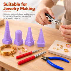 Jewelry wire forming kit with mandrels, pliers and cutter