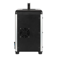 Tooltos jewelry spot welder side view showing cooling fan, black housing and carrying handle
