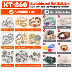 Material suitability chart comparing metal jewelry and components with gemstones, pearls, wood and other delicate materials