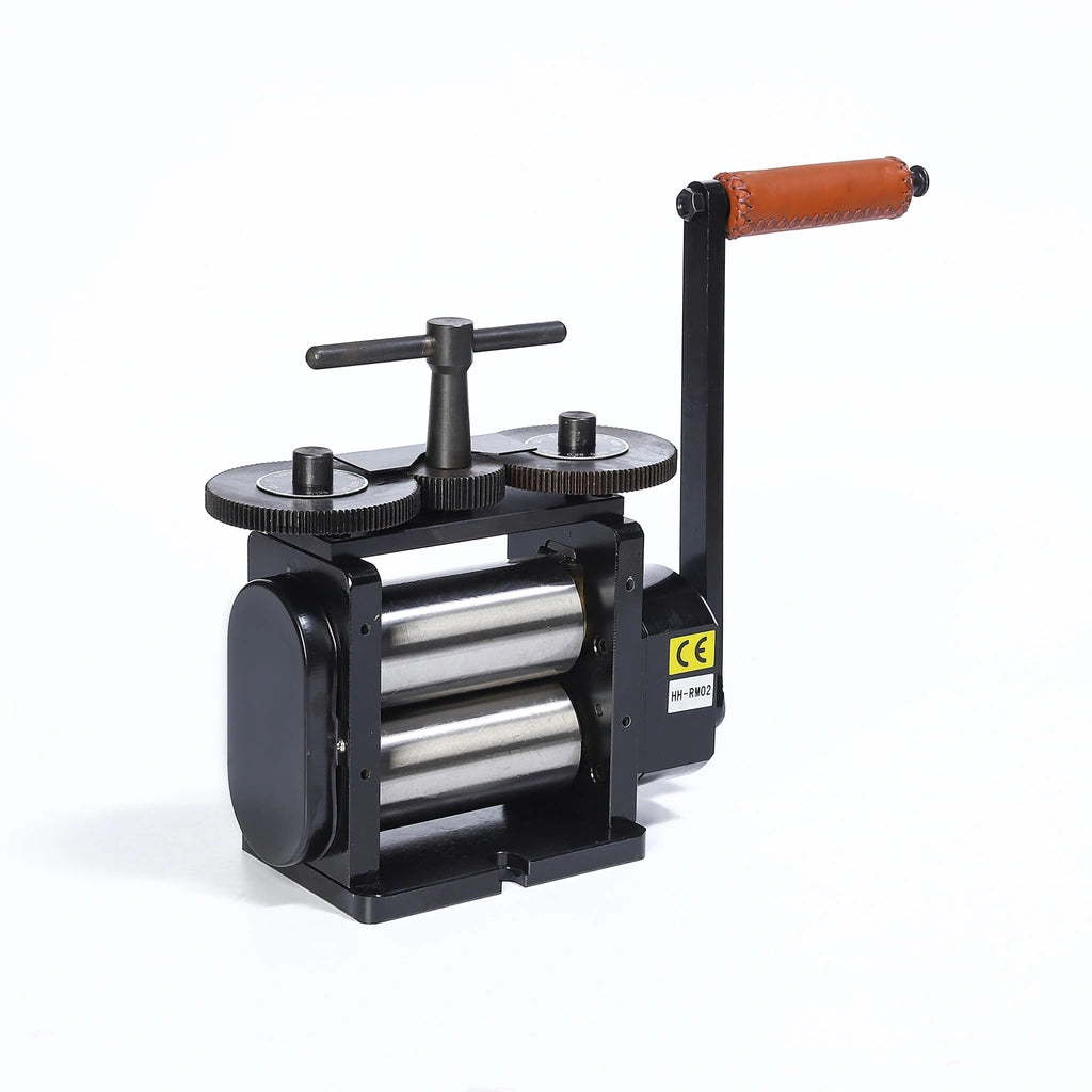 Tooltos 130mm manual jewelry rolling mill black finish side product view