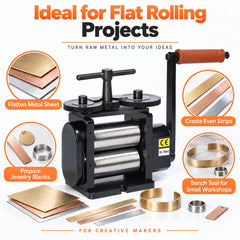 Tooltos 130mm rolling mill ideal for flat rolling projects black finish