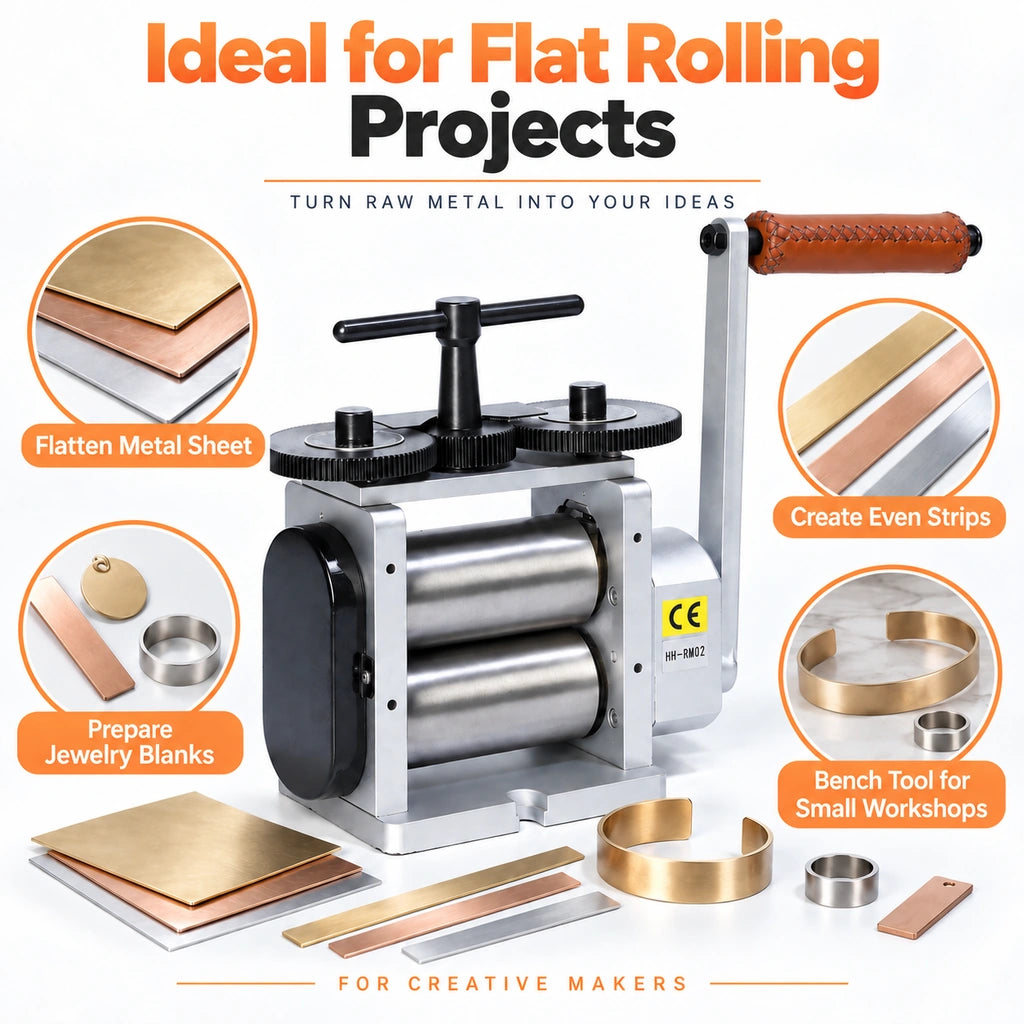 Tooltos 130mm rolling mill ideal for flat rolling projects silver finish