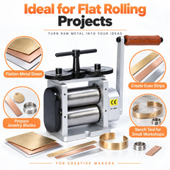 Tooltos 130mm rolling mill ideal for flat rolling projects silver finish