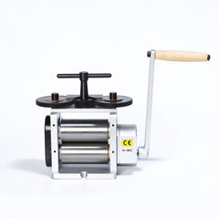Tooltos 130mm manual jewelry rolling mill silver finish front view