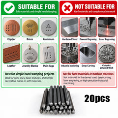 Metal stamping punches for copper brass aluminum leather and soft metal blanks