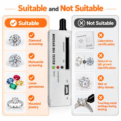 Diamond and moissanite tester for preliminary gemstone screening