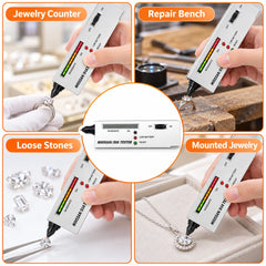 Diamond and moissanite tester for jewelry counter and repair bench