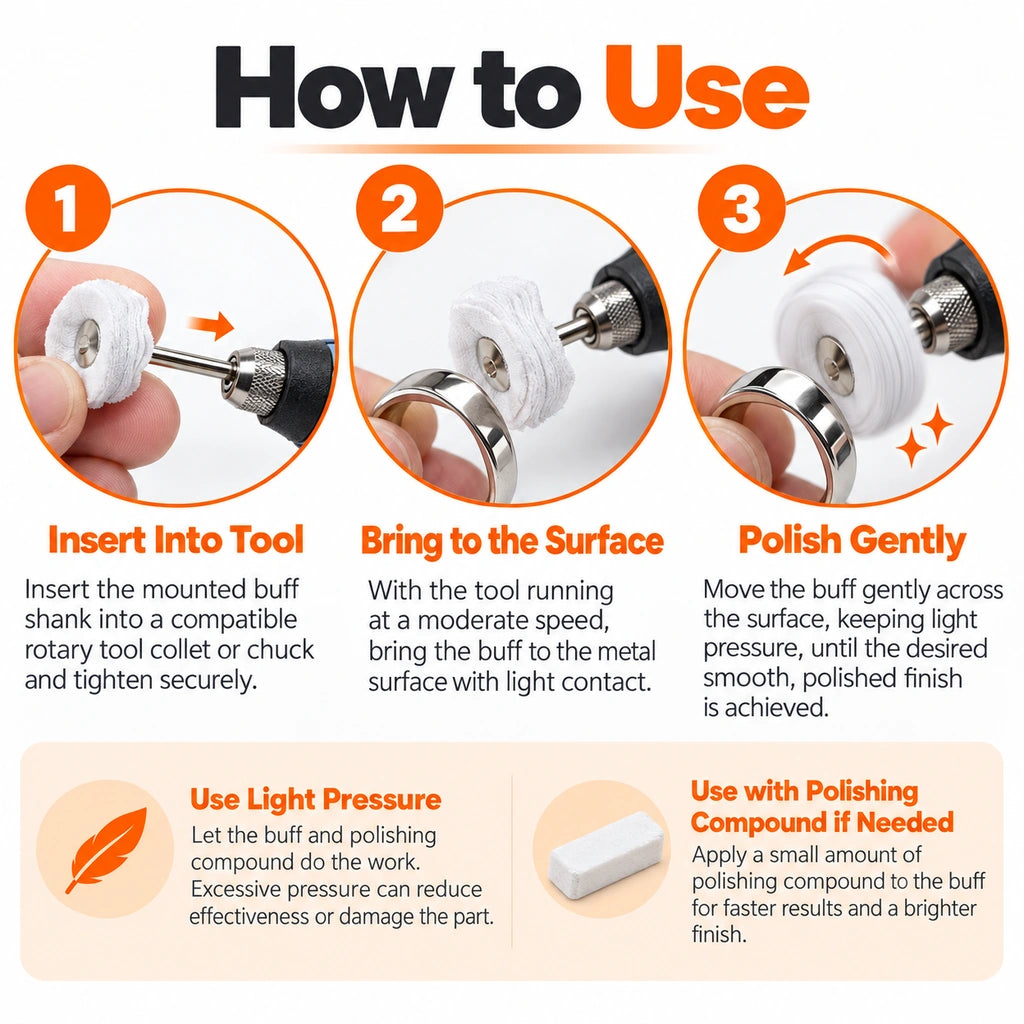 How to use cloth polishing wheels, mounting, polishing and cleaning steps