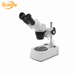 Tooltos MS05A stereo microscope side view showing stable desktop base and post support