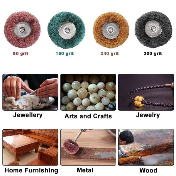 Power Tool Buff 40 Pcs Abrasive Buffs Polishing Buffing Wheel Set – Tooltos Jewelry Tools