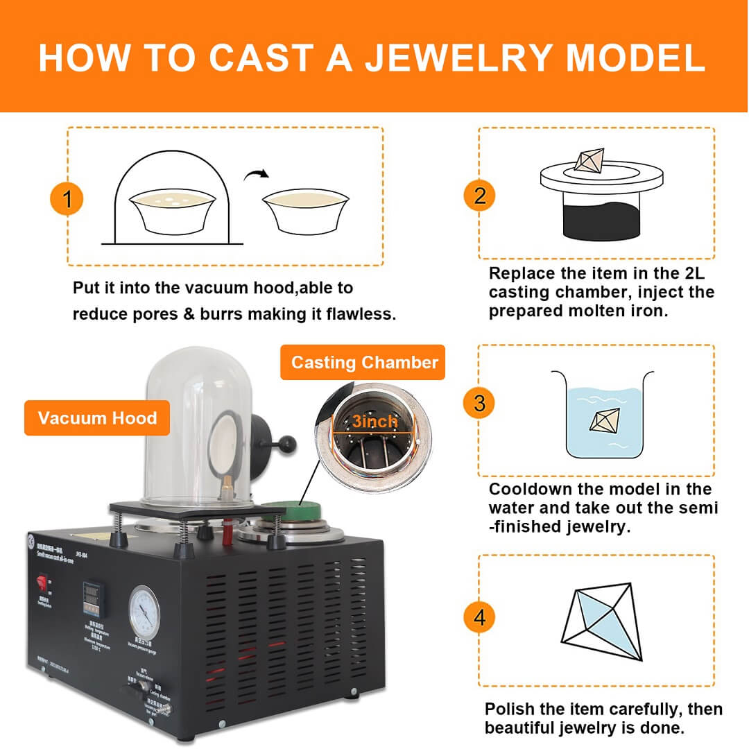 Tooltos Jewelry Tool Digital Display Cast Vacuum and Melting Machine
