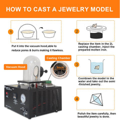 Tooltos Jewelry Tool Digital Display Cast Vacuum and Melting Machine