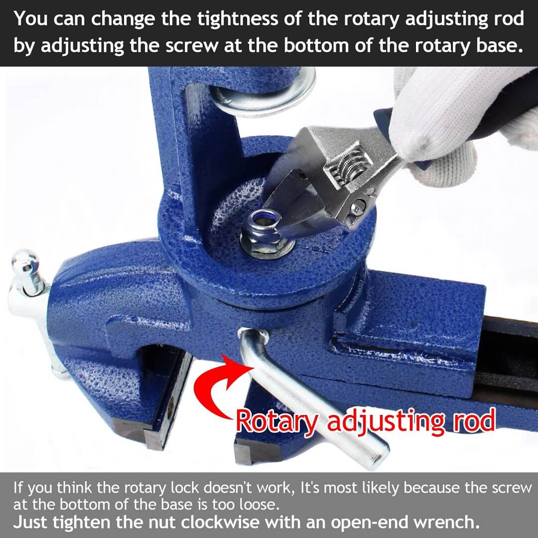 Bench Viuce Universal Bench Vise | 360° Swivel 60mm Jaw 300kg Cast Steel Clamp ...