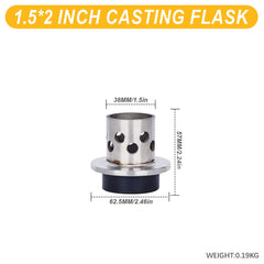 Tooltos Jewelry Tools 1.5 x 2 inch Tooltos 1.5 inch Perforated Stainless Steel Casting Flask Wall Flanged Vacuum Casting Plaster Mold
