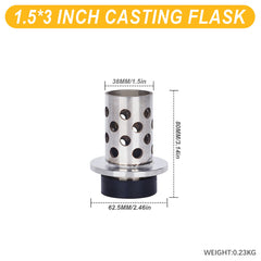 Tooltos Jewelry Tools 1.5 x 3 inch Tooltos 1.5 inch Perforated Stainless Steel Casting Flask Wall Flanged Vacuum Casting Plaster Mold