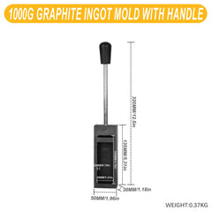 Tooltos Jewelry Tools 1000 g Tooltos Graphite Ingot Molds With Handle for Gold Silver Metal Melting and Casting Accessories