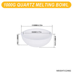 Tooltos Jewelry Tools 1000G Multi-size Ceramic Quartz Crucible Bowl Melting Casting Refining Gold Silver
