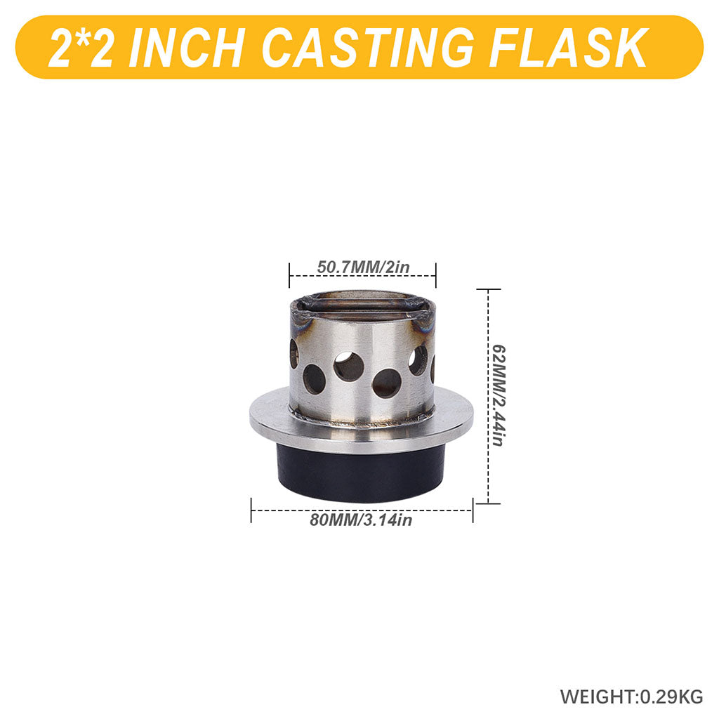 Tooltos Jewelry Tools 2 x 2 inch Tooltos 2 inch Perforated Stainless Steel Casting Flask Wall Flanged Vacuum Casting Plaster Mold