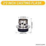 Tooltos Jewelry Tools 2 x 2 inch Tooltos 2 inch Perforated Stainless Steel Casting Flask Wall Flanged Vacuum Casting Plaster Mold