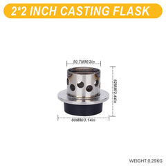 Tooltos Jewelry Tools 2 x 2 inch Tooltos 2 inch Perforated Stainless Steel Casting Flask Wall Flanged Vacuum Casting Plaster Mold