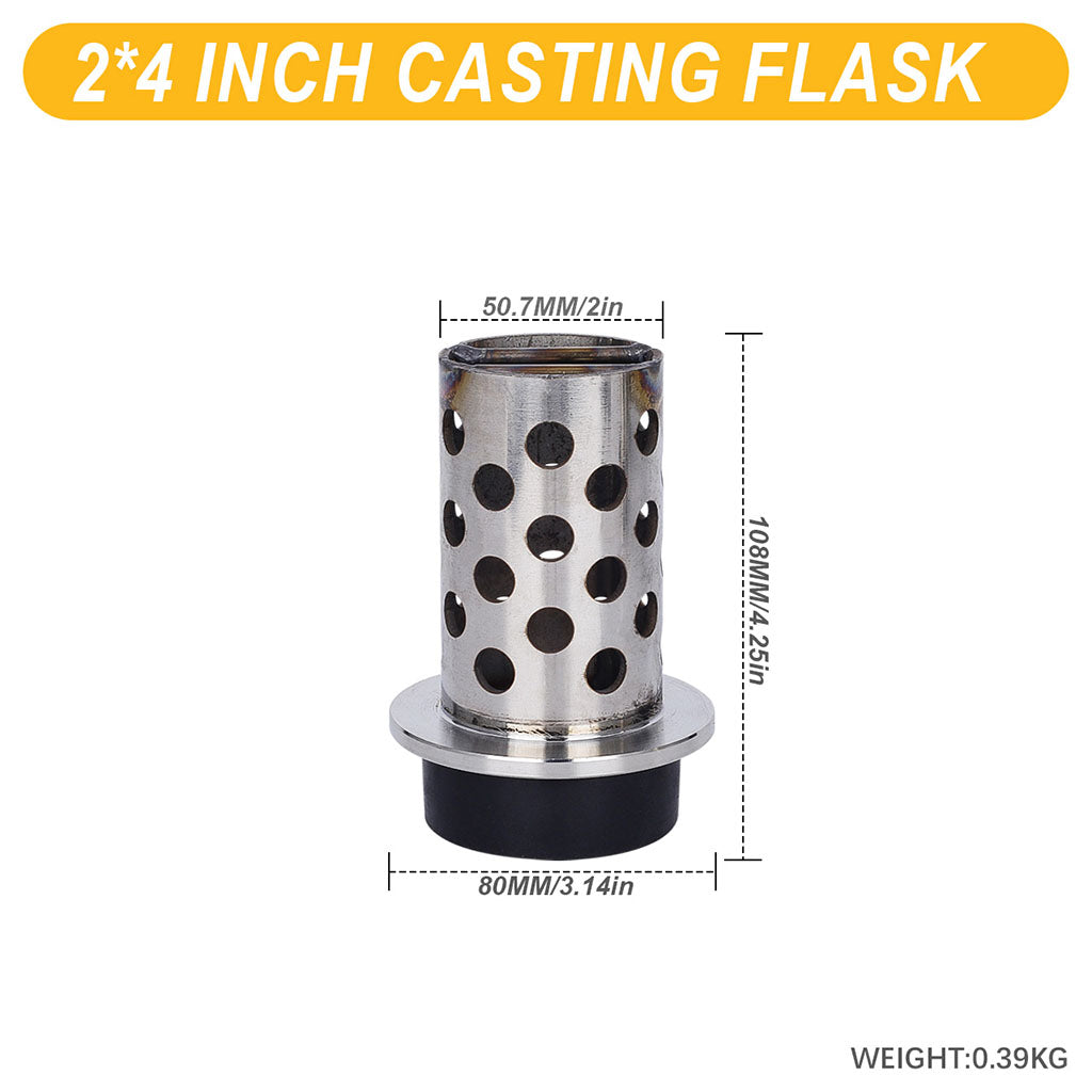 Tooltos Jewelry Tools 2 x 4 inch Tooltos 2 inch Perforated Stainless Steel Casting Flask Wall Flanged Vacuum Casting Plaster Mold