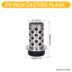 Tooltos Jewelry Tools 2 x 4 inch Tooltos 2 inch Perforated Stainless Steel Casting Flask Wall Flanged Vacuum Casting Plaster Mold