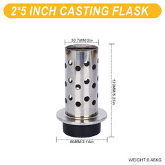 Tooltos Jewelry Tools 2 x 5 inch Tooltos 2 inch Perforated Stainless Steel Casting Flask Wall Flanged Vacuum Casting Plaster Mold