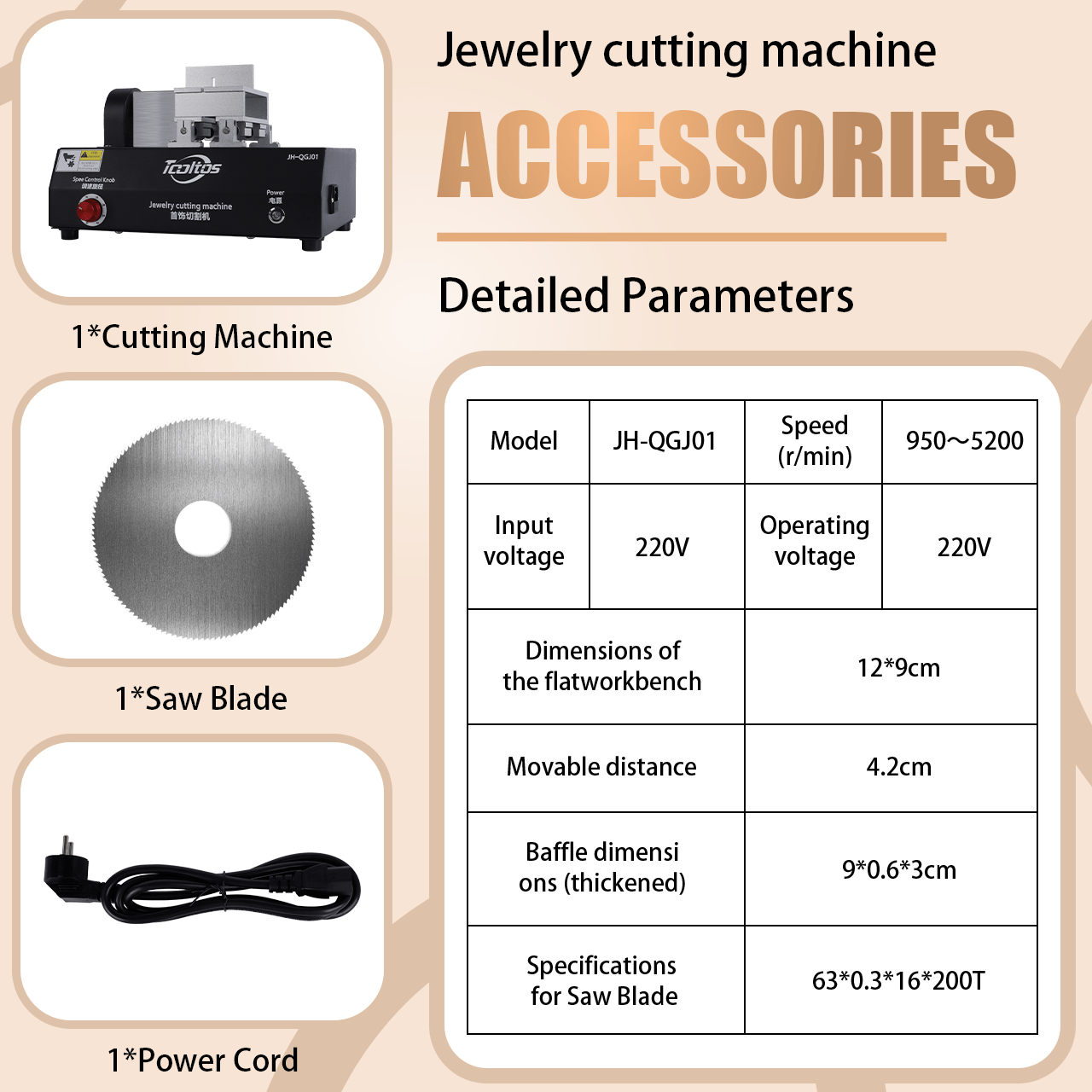 Tooltos Jewelry Tools 220V TOOLTOS Gold and Silver Jewelry Cutting Machine 220V