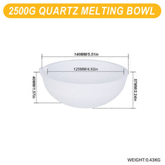 Tooltos Jewelry Tools 2500G Multi-size Ceramic Quartz Crucible Bowl Melting Casting Refining Gold Silver