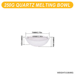 Tooltos Jewelry Tools 250G Multi-size Ceramic Quartz Crucible Bowl Melting Casting Refining Gold Silver