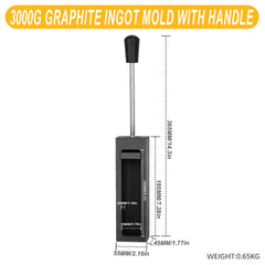 Tooltos Jewelry Tools 3000 g Tooltos Graphite Ingot Molds With Handle for Gold Silver Metal Melting and Casting Accessories