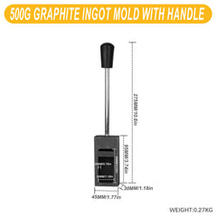 Tooltos Jewelry Tools 500 g Tooltos Graphite Ingot Molds With Handle for Gold Silver Metal Melting and Casting Accessories