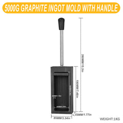 Tooltos Jewelry Tools 5000 g Tooltos Graphite Ingot Molds With Handle for Gold Silver Metal Melting and Casting Accessories