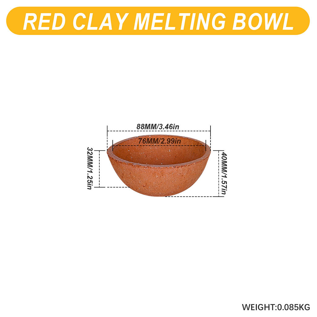 Tooltos Jewelry Tools 88MM Red Clay Crucible Bowl Smelting and Casting Refining Gold and Silver