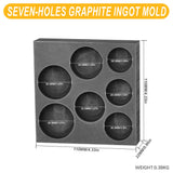 Tooltos Jewelry Tools Seven Holes Tooltos Porous Shaped Graphite Ingot Molds for Gold Silver Metal Melting and Casting Accessories