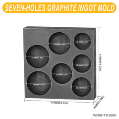 Tooltos Jewelry Tools Seven Holes Tooltos Porous Shaped Graphite Ingot Molds for Gold Silver Metal Melting and Casting Accessories