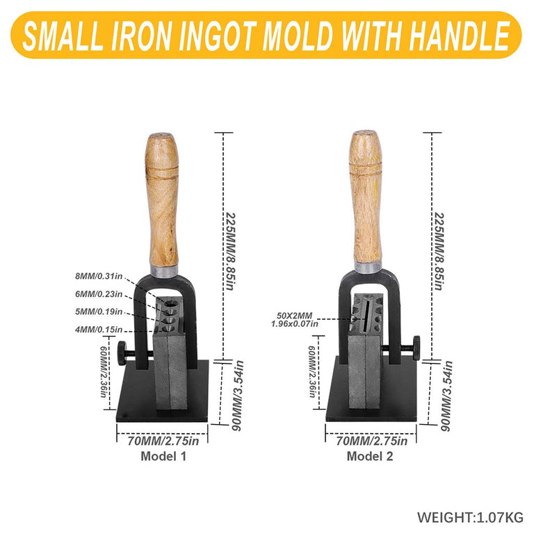 Reversible Wire Plate Iron Ingot Molds with Wooden Handle – Tooltos ...