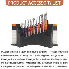 Tooltos Jewelry Tools Tooltos 14 Pcs Precision Repair Tool Kit for Jewelry Optical and Watch Repair with Stainless Steel Pliers and Screwdrivers