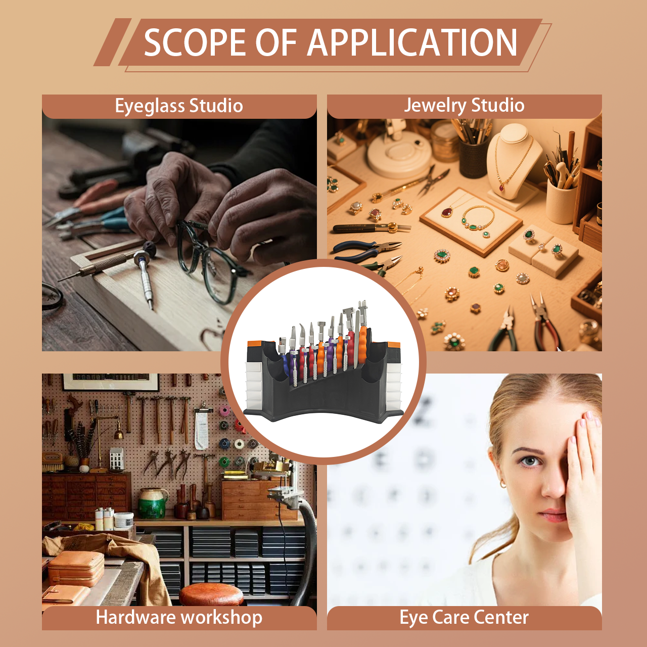 Tooltos Jewelry Tools Tooltos 14 Pcs Precision Repair Tool Kit for Jewelry Optical and Watch Repair with Stainless Steel Pliers and Screwdrivers