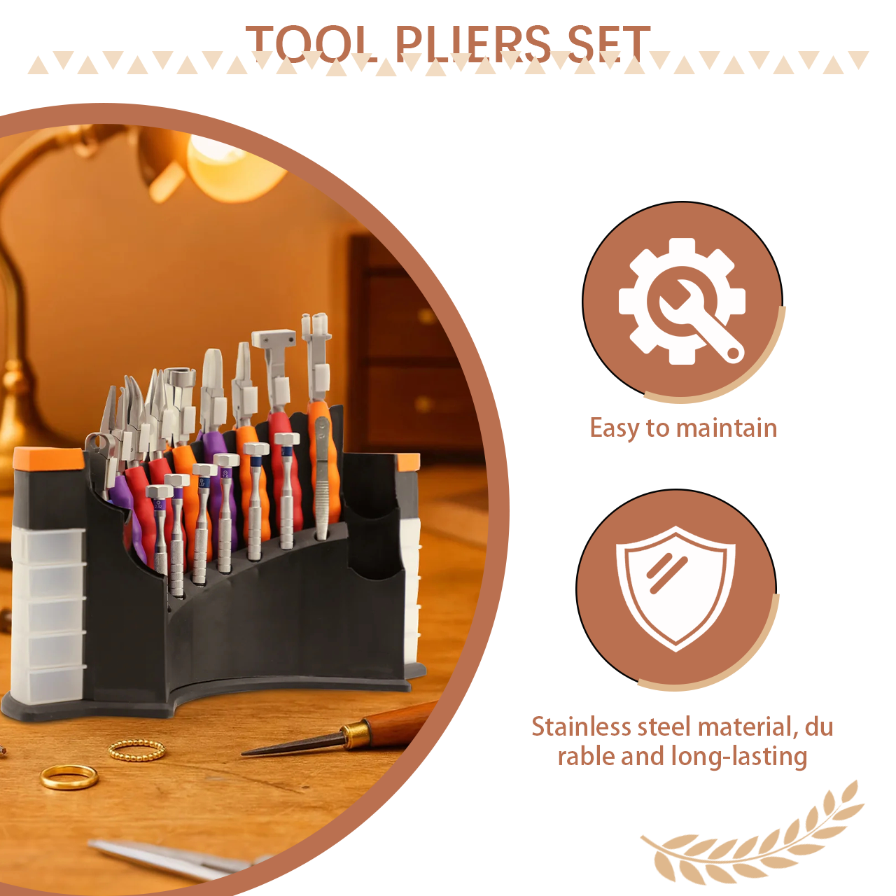 Tooltos Jewelry Tools Tooltos 14 Pcs Precision Repair Tool Kit for Jewelry Optical and Watch Repair with Stainless Steel Pliers and Screwdrivers