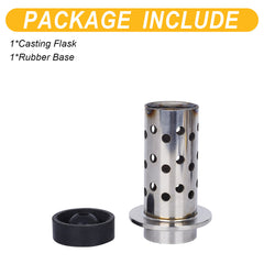 Tooltos Jewelry Tools Tooltos 2 inch Perforated Stainless Steel Casting Flask Wall Flanged Vacuum Casting Plaster Mold