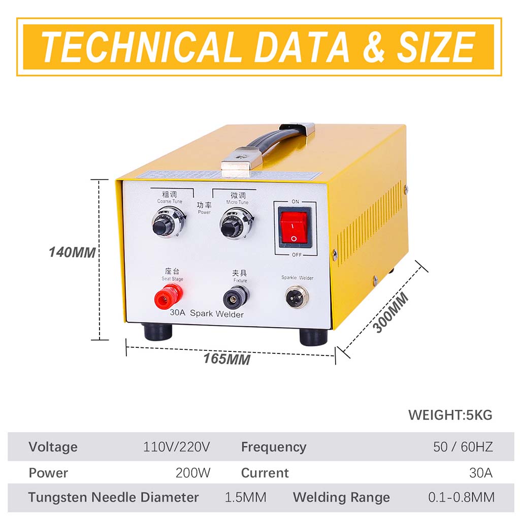 Tooltos Jewelry Tools Tooltos 30A Jewelry Pulse Spot Welder For Gold, Silver And Platinum